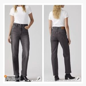 Levi’s Ribcage Straight Ankle Washed Black Jeans